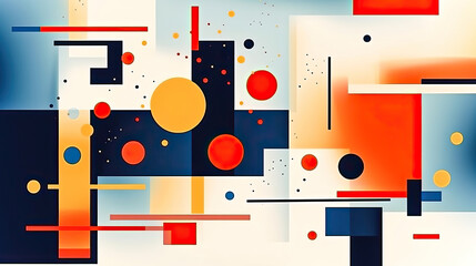 Abstract Geometric Shapes in Orange, Red, Black, and White,abstract colorful background,abstract background with squares