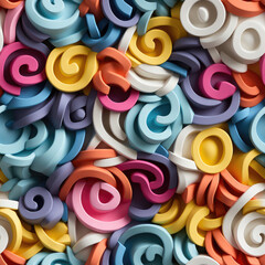 Colorful abstract 3d seamless repeat futuristic pattern
