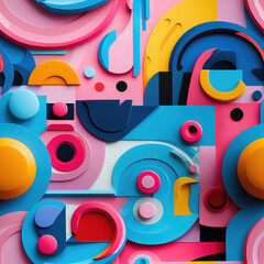 Obraz premium Colorful abstract 3d seamless repeat futuristic pattern 