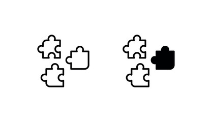 Puzzle icon design with white background stock illustration
