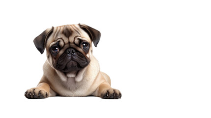 pug dog isolated on white background