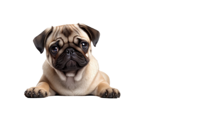 pug dog isolated on white background