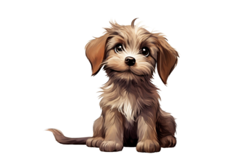 yorkshire terrier puppy on white background