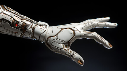 Fototapeta na wymiar metal cyborg robot arm Generative AI