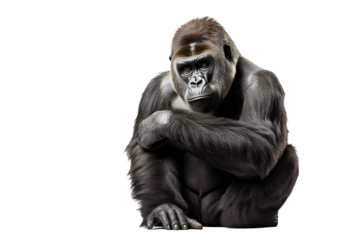 black gorilla on white background