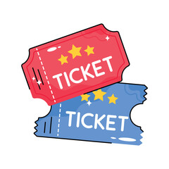 Ticket vector filled outline Sticker. EPS 10 file