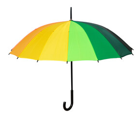 Colorful umbrella isolated on transparent background, PNG, Weather Sun and rain protection.  