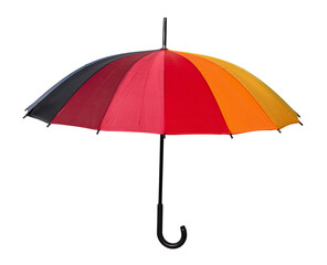 Colorful umbrella isolated on transparent background, PNG, Weather Sun and rain protection.  