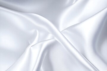 Fototapeta premium White silk satin with wrinkles. Satin background texture. Generative AI.