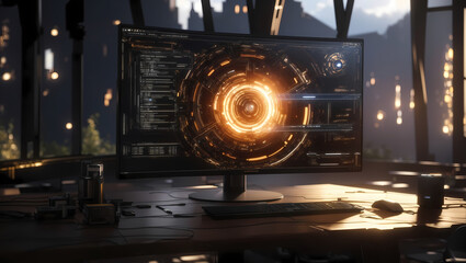 High-Tech Futuristic Computer Table