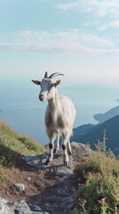 Obraz premium White Mountain Goat Animal Photography, Nature Photography