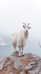 Obraz premium White Mountain Goat Animal Photography, Nature Photography