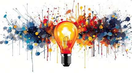 bulb with colorful background