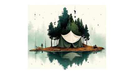 tent on the island