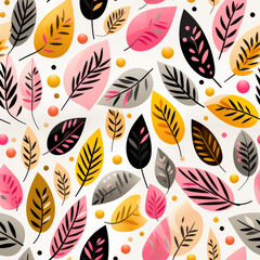 Floral abstract retro pop art boho repeat pattern
