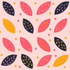 Floral abstract retro pop art boho repeat pattern
