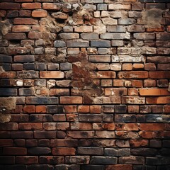 red and brown brick wall background or wallpaper  with  lights 