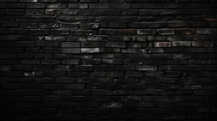 black brick wall background or wallpaper