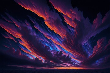 A majestic sky filled with a vibrant spectrum of clouds, each one more superior in caliber than the last.