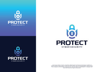 Obraz premium Data and network protection logo design.