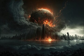 Conceptual image of nuclear explosion