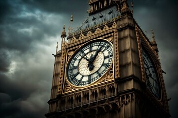 Fototapeta na wymiar London's iconic clock tower. Generative AI