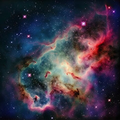 Fototapeta premium galaxy, stars, outer space, aurora borealis