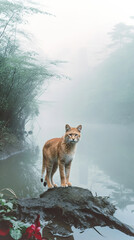 fox in the Lake, Animal Photography