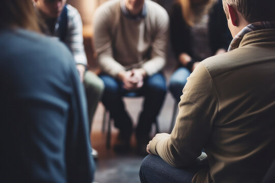 A person participating in a support group for managing anxiety or depression.
