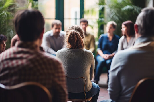 A person participating in a support group for managing anxiety or depression.
