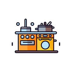 VECTOR ICON OF A KITCHEN FLAT DESIGN