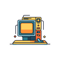 VECTOR ICON OF A COMPUTER LAPTOP FLAT DESIGN