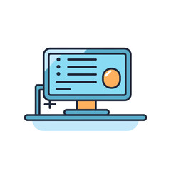 VECTOR ICON OF A COMPUTER LAPTOP FLAT DESIGN