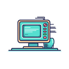 VECTOR ICON OF A COMPUTER LAPTOP FLAT DESIGN
