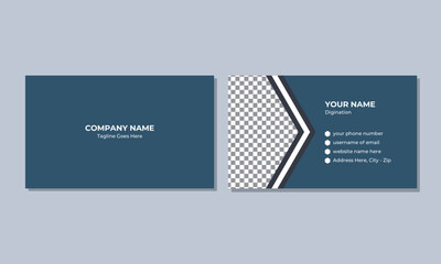 Modern blue and white business card design layout