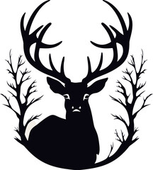 Deer Logo, Awesome Simple Vector of Deer, Great for your Hunting Logo, Decal Stickers.