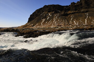 View on a waterfall in the south of Iceland