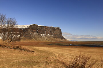 View of Lómagnúpur which is a mountain located in the south of iceland 
