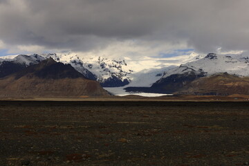 View of the Svinafellsjökull Glacier located in Skaftafell National Park in southern iceland