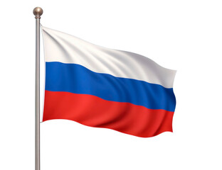 Obraz premium Russia flag waving isolated on transparent background. AI generative