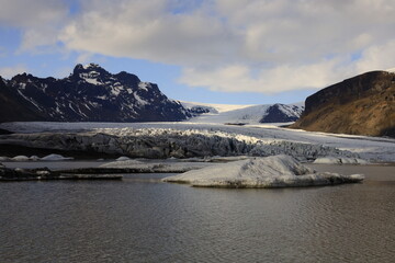View of the Svinafellsjökull Glacier located in Skaftafell National Park in southern iceland