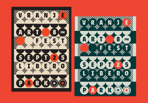 Vintage Abstract Event Poster Layout Design for Advertise