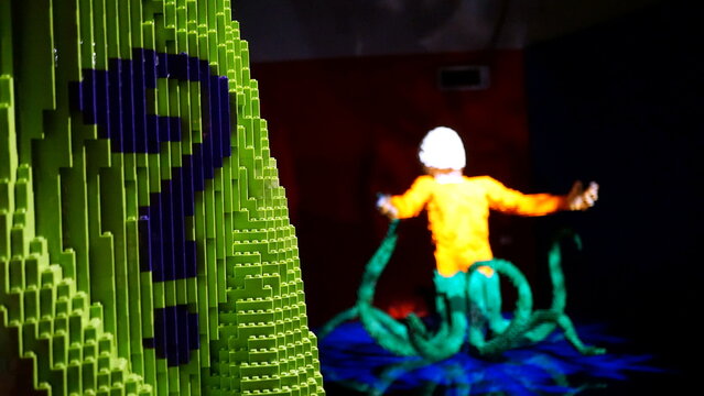 THE RIDDLER made with Lego bricks by Nathan Sawaya of The Art of the Brick DC Super Heroes