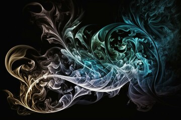 Background of swirling smoke. Generative AI