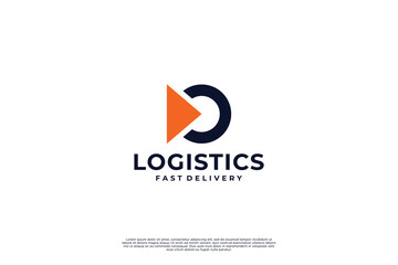 Delivery logo concept, package, courier, logistic design template.
