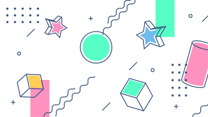 abstract memphis geometri background template