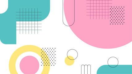 Abstract geometric shapes set. Memphis design, bauhaus retro elements. For web, vintage, advertisement, commercial banner, poster, billboard, sale, brochures, covers. Vector geometric shapes