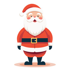 Santa claus on white background. Vector illustration for retro christmas card.