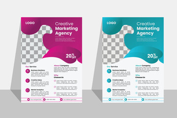 Creative Corporate & Business Flyer Design, a bundle of 2 templates of a4 flyer,  perfect for creative professional business, editable vector template design.