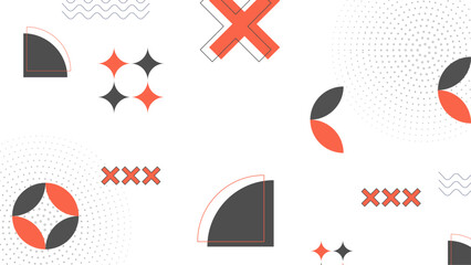 Set abstract geometric shapes, Memphis style elements, vintage banner, poster. Vector illustration 90s